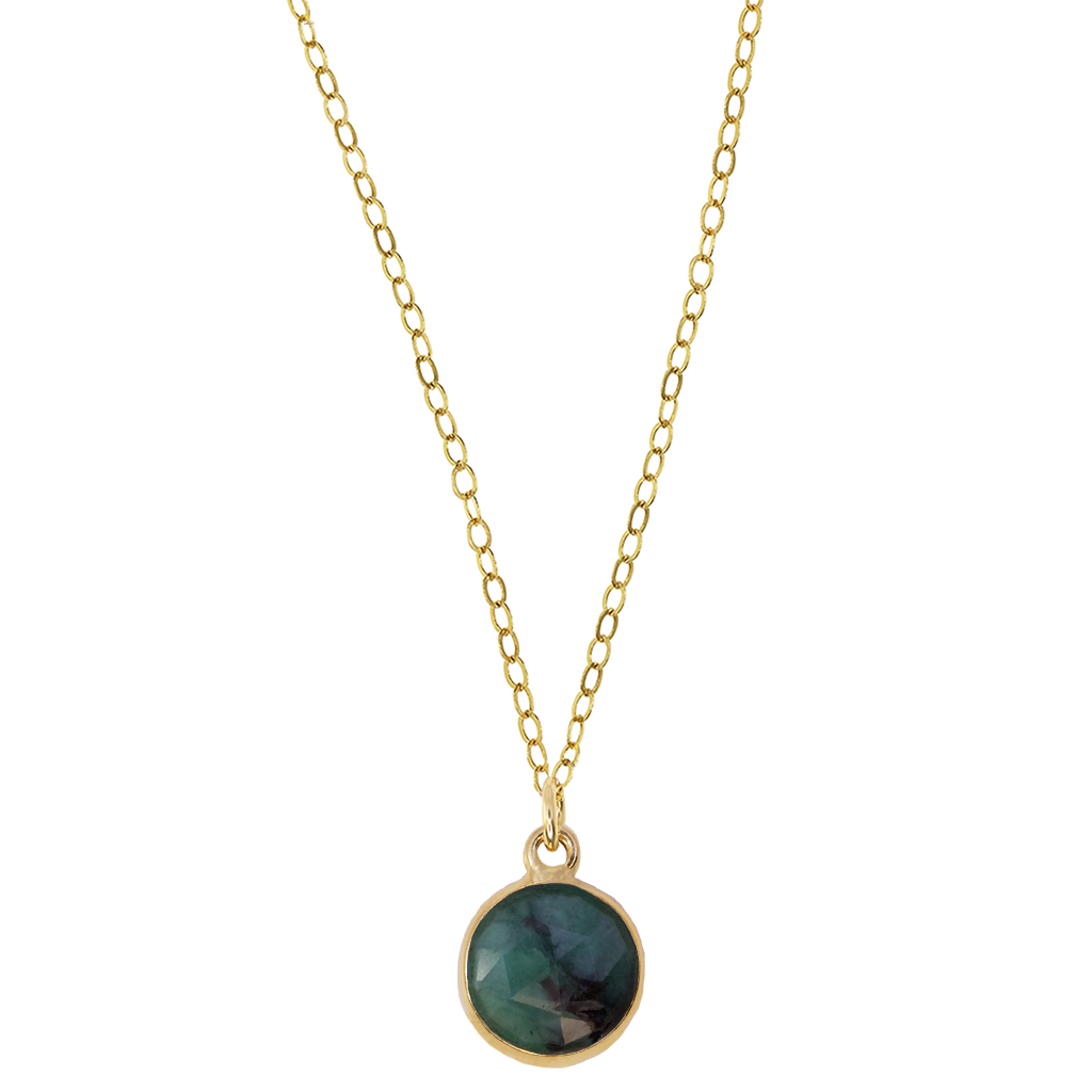 Emerald Sun Necklace | Emerald and Gold