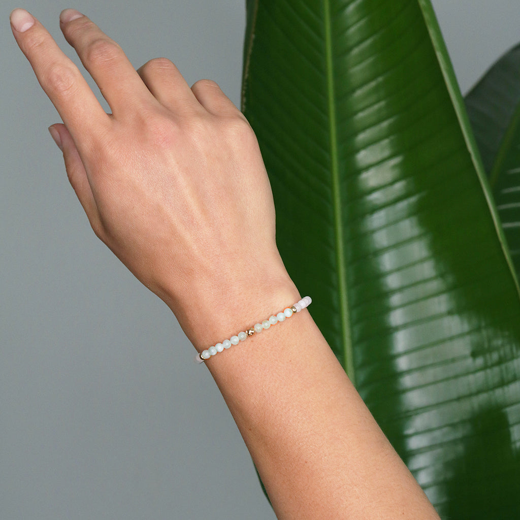 Dainty Serenity Luxe Bracelet | Green Moonstone and Moonstone