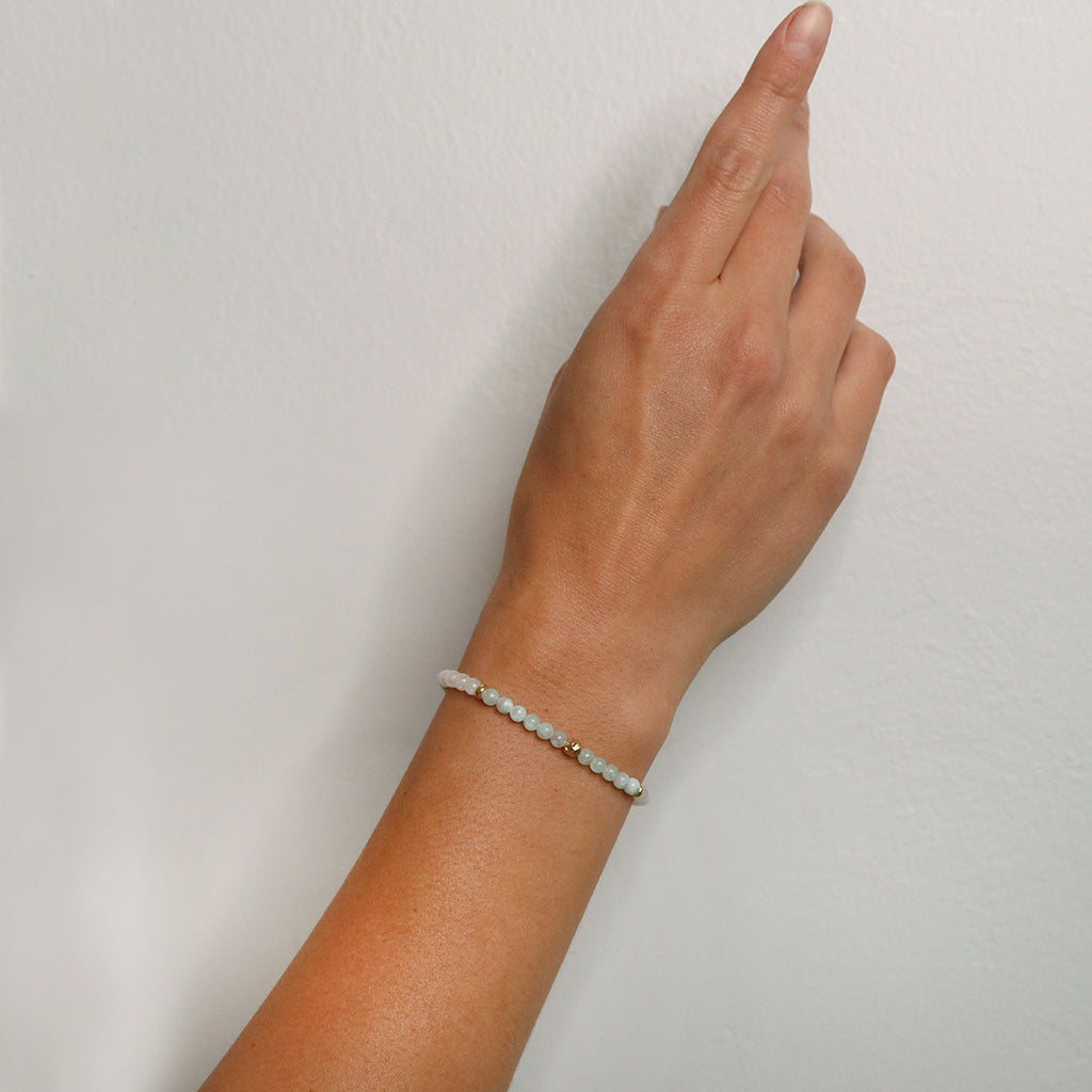 Dainty Serenity Luxe Bracelet | Green Moonstone and Moonstone