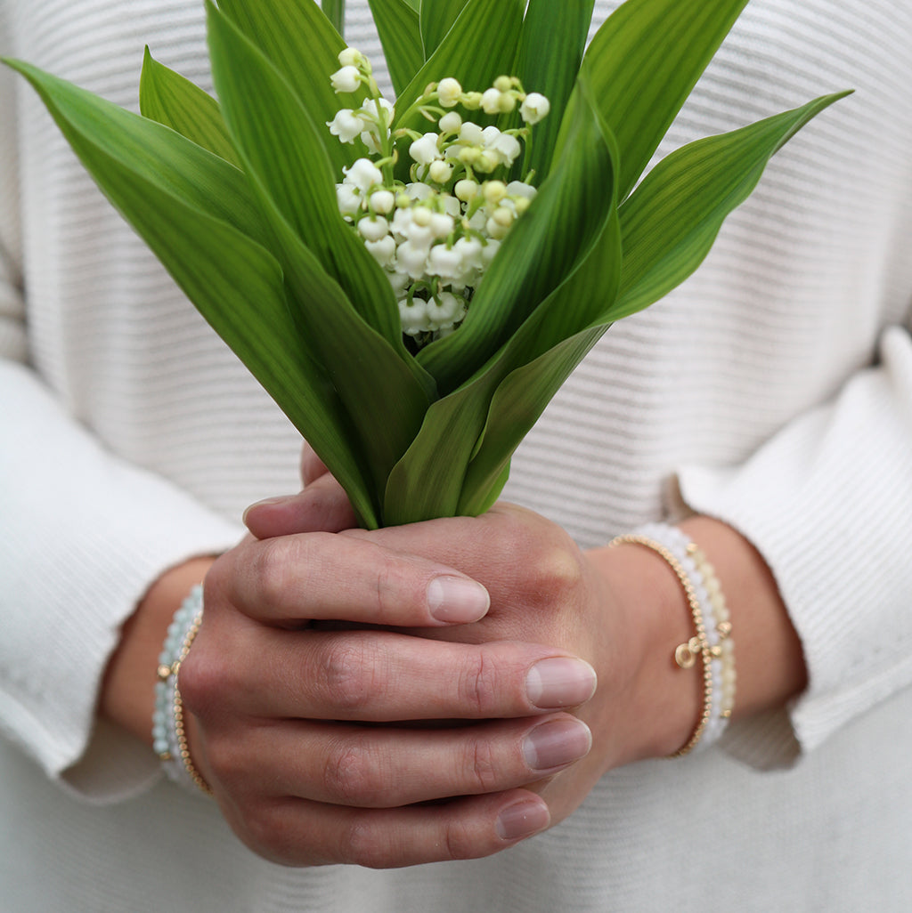 Dainty Serenity Luxe Bracelet | Green Moonstone and Moonstone