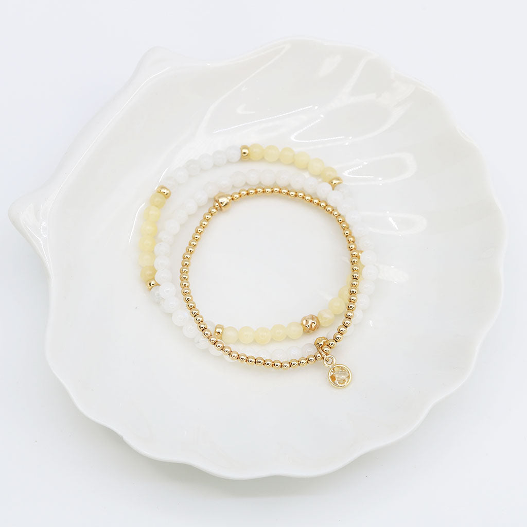 Dainty Citrine Bracelet, Abundance Crystal, Non Tarnish Bracelet, Healing  Gemstone, November Birthstone, Gold Bead Bracelet 