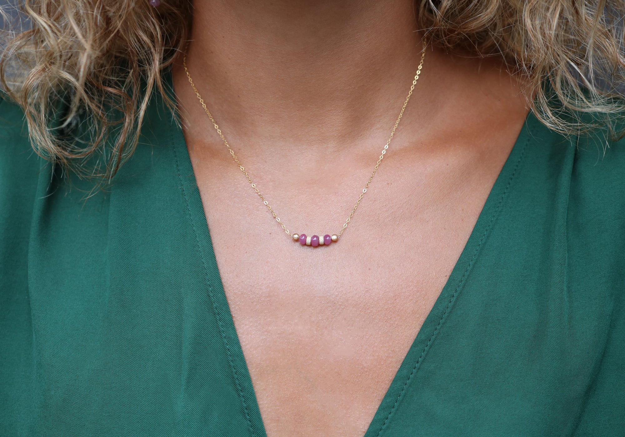 Powered by Love Necklace | Pink Sapphire and Gold