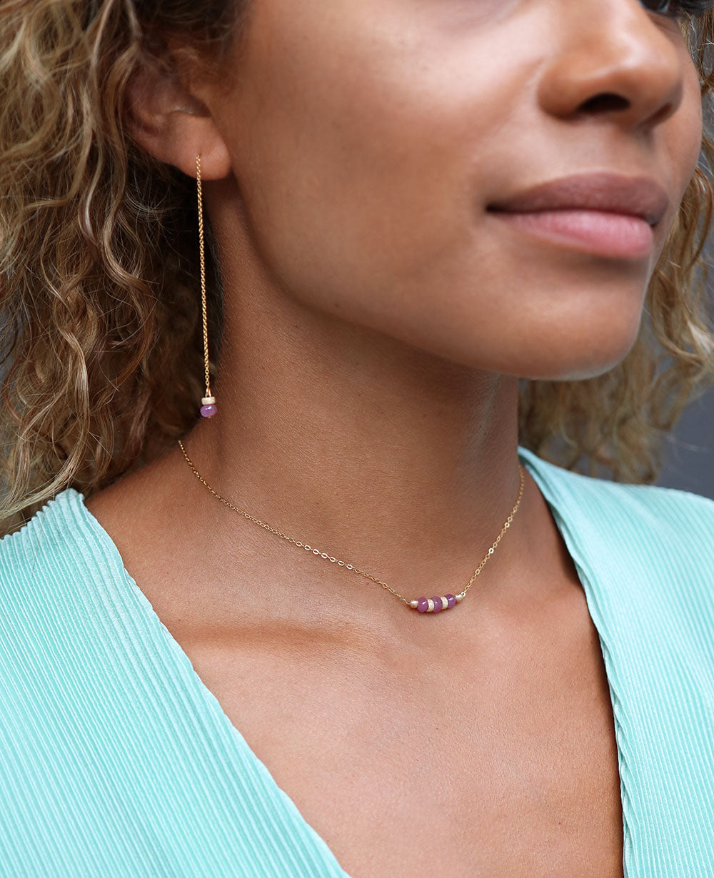 Powered by Love Necklace | Pink Sapphire and Gold - Lisa Maxwell