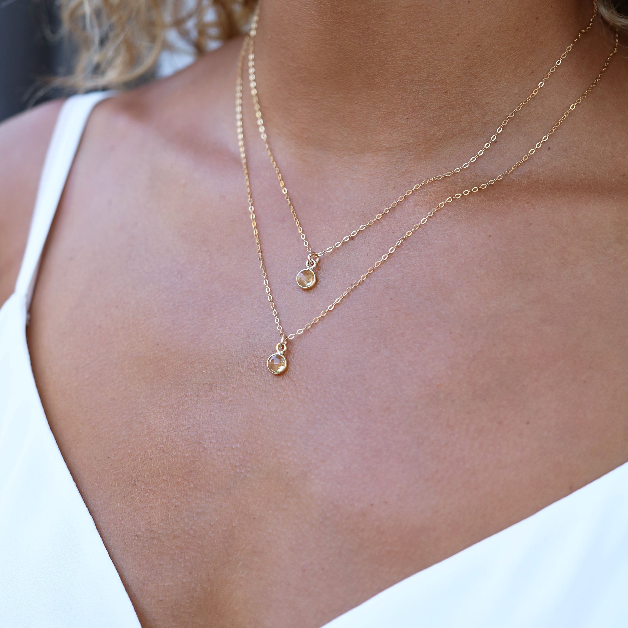 Charmed with Abundance Mini Necklace | Citrine and Gold
