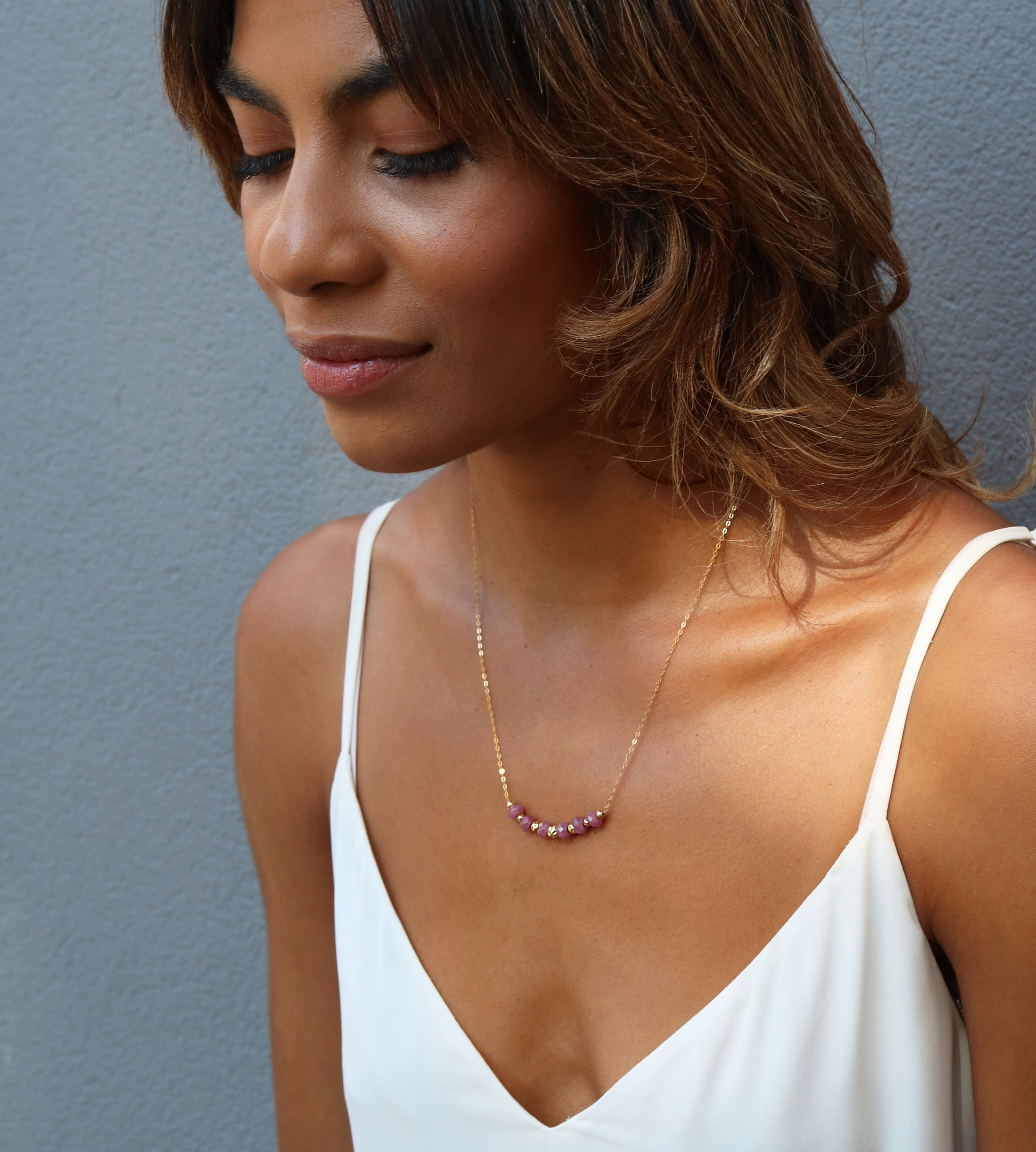 Sunset Necklace | Ruby and Gold