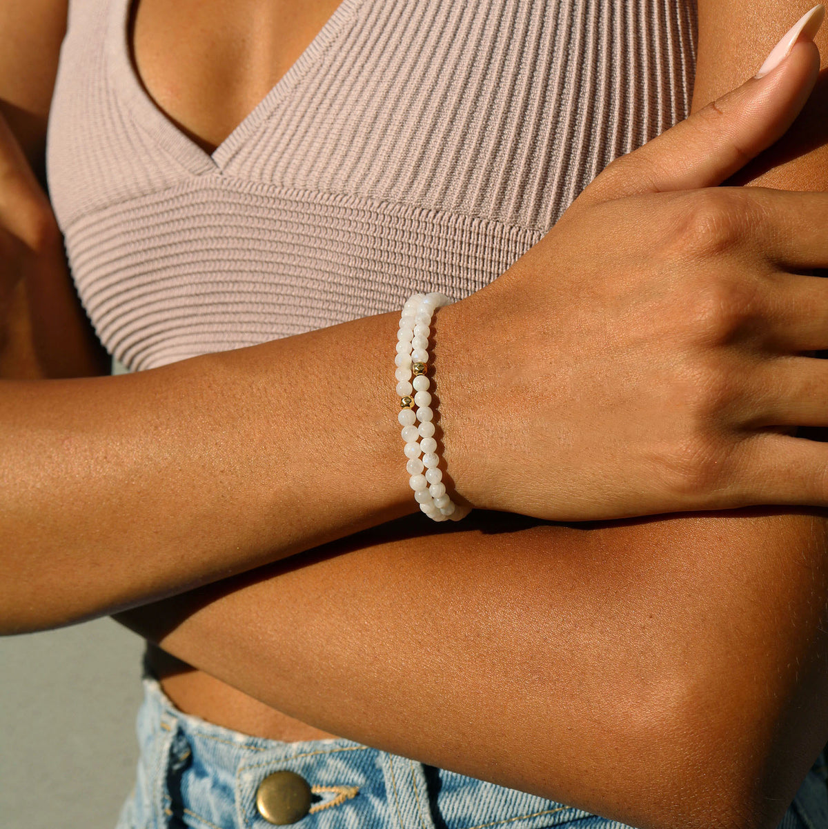 Dainty Balance and Intuition Bracelet | Moonstone