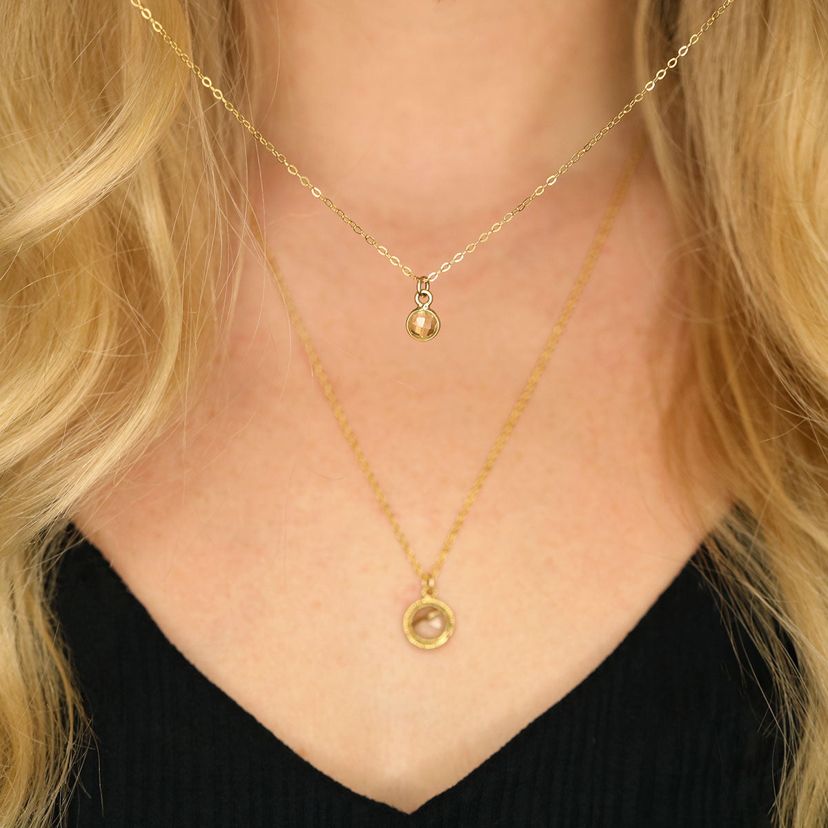 Charmed with Abundance Mini Necklace | Citrine and Gold