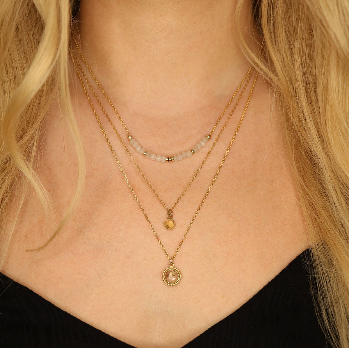 Charmed with Abundance Mini Necklace | Citrine and Gold