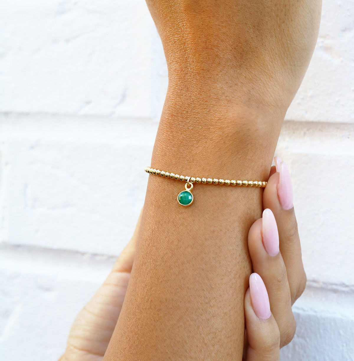 Charmed with Compassion Bracelet | Emerald and Gold