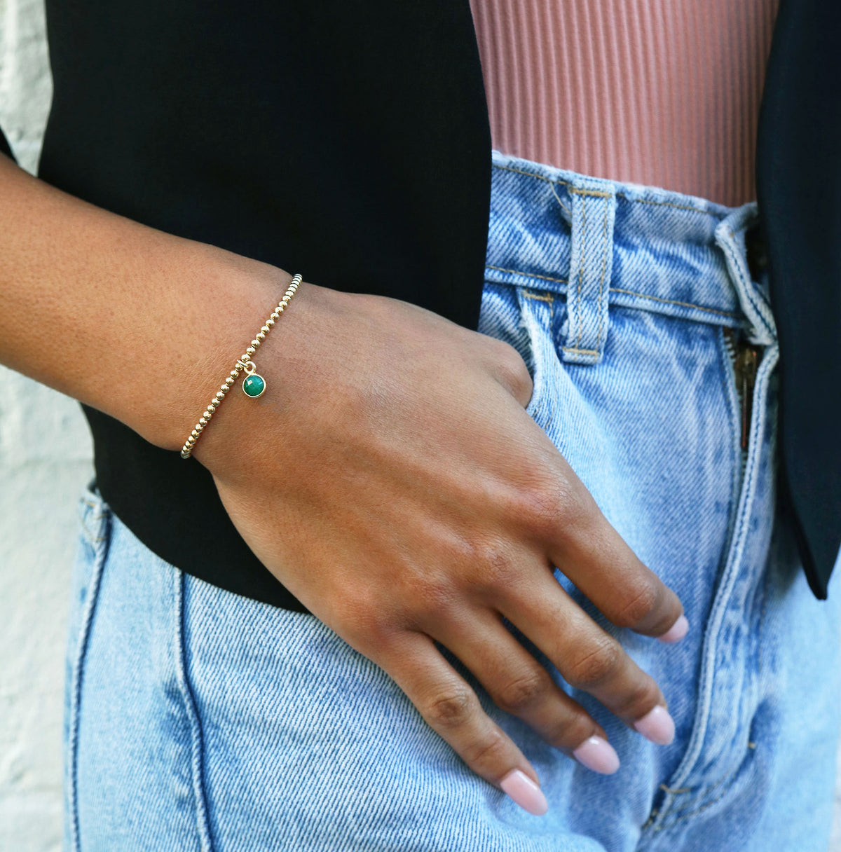 Charmed with Compassion Bracelet | Emerald and Gold