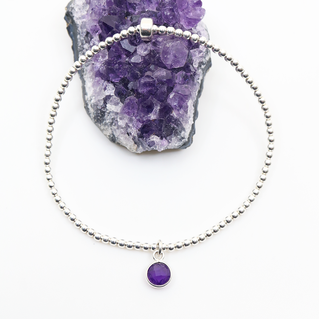 Charmed Dreamer Mini Bracelet | Amethyst and Silver