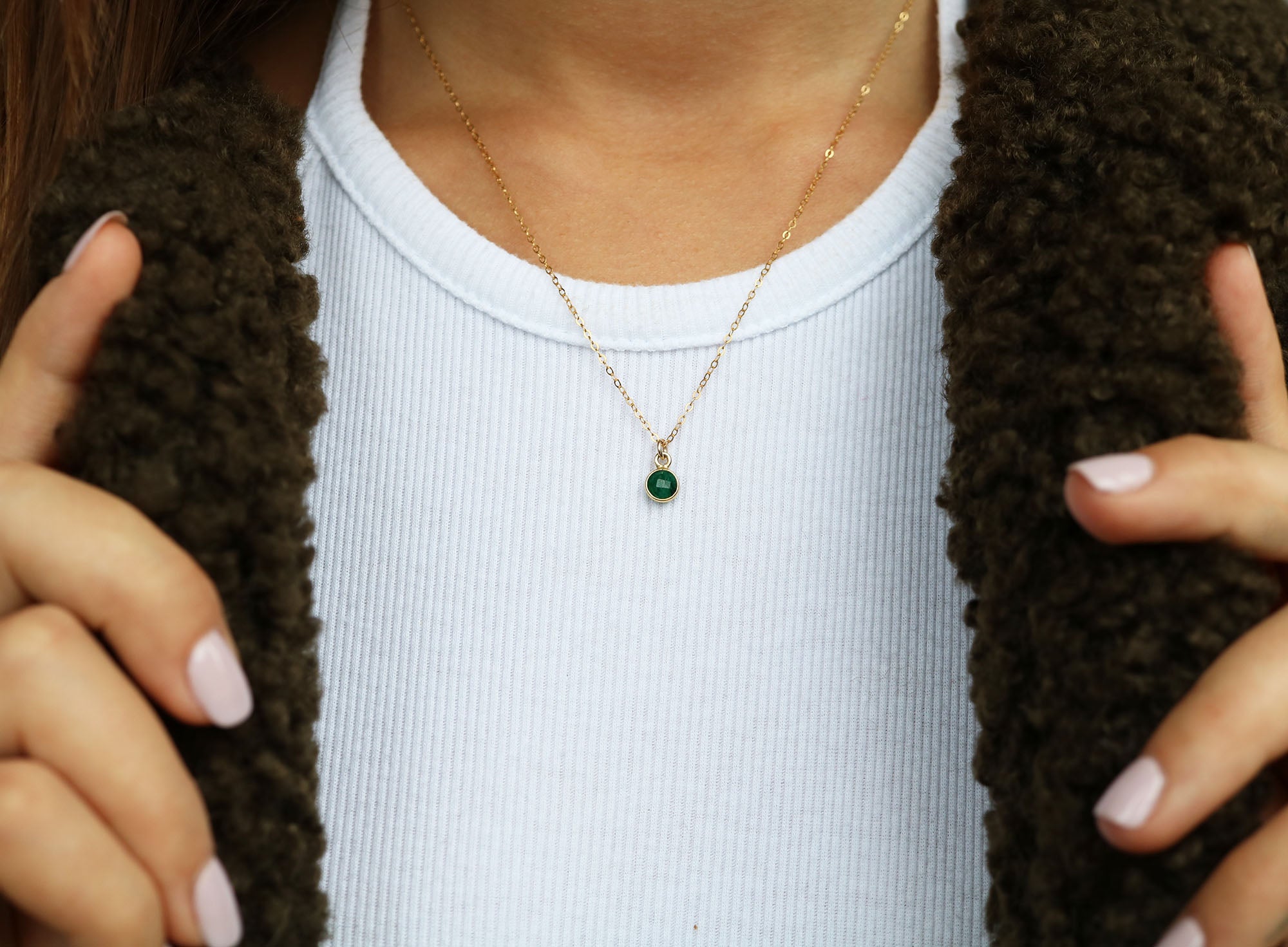Charmed by Emerald Mini Necklace | Emerald and Gold