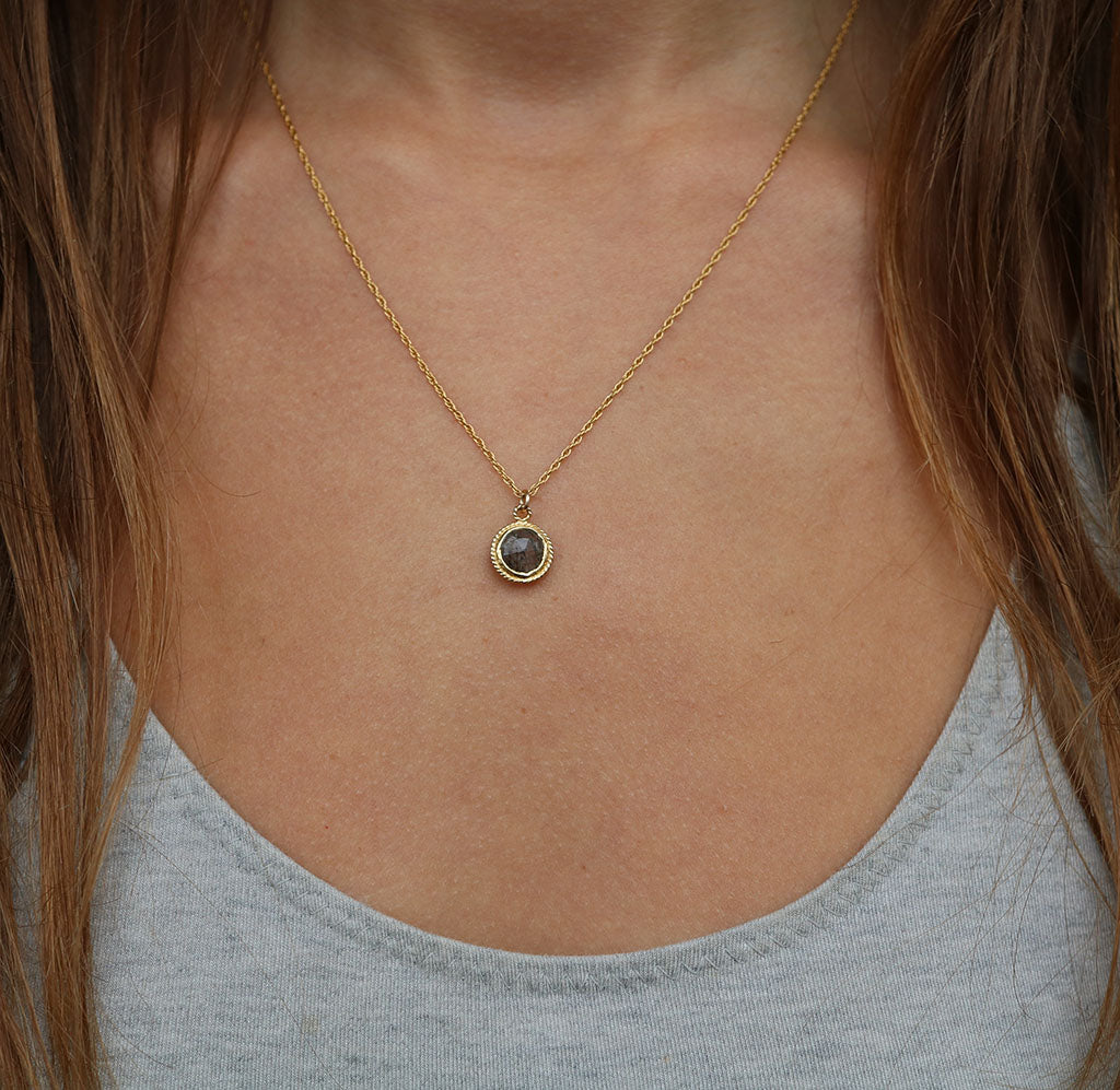 Black Solstice Necklace | Black Rutilated Quartz and Gold