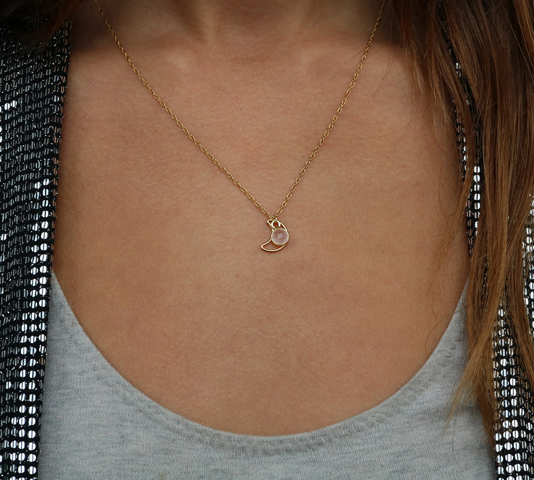 Lovebeam Necklace | Rose Quartz and Silver
