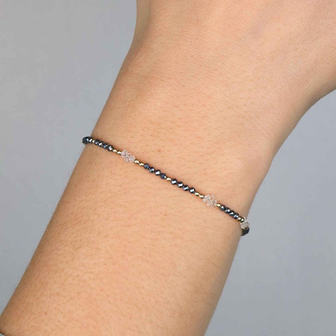 Visionary Bracelet | Herkimer Diamond and Hematite