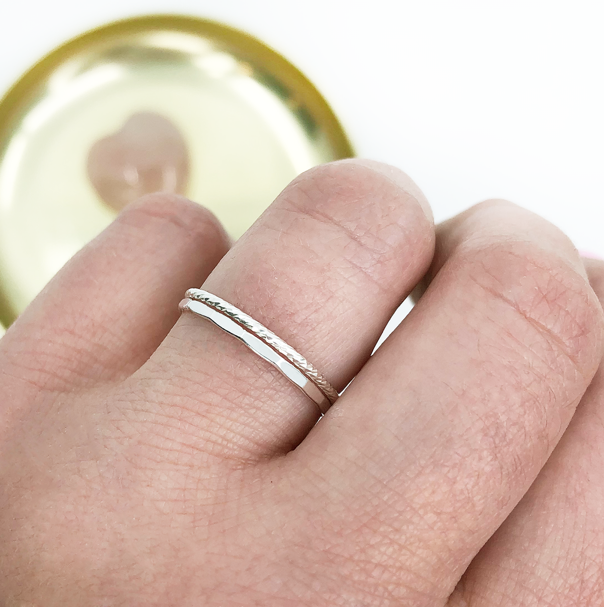 Dainty Silver Ring Duo