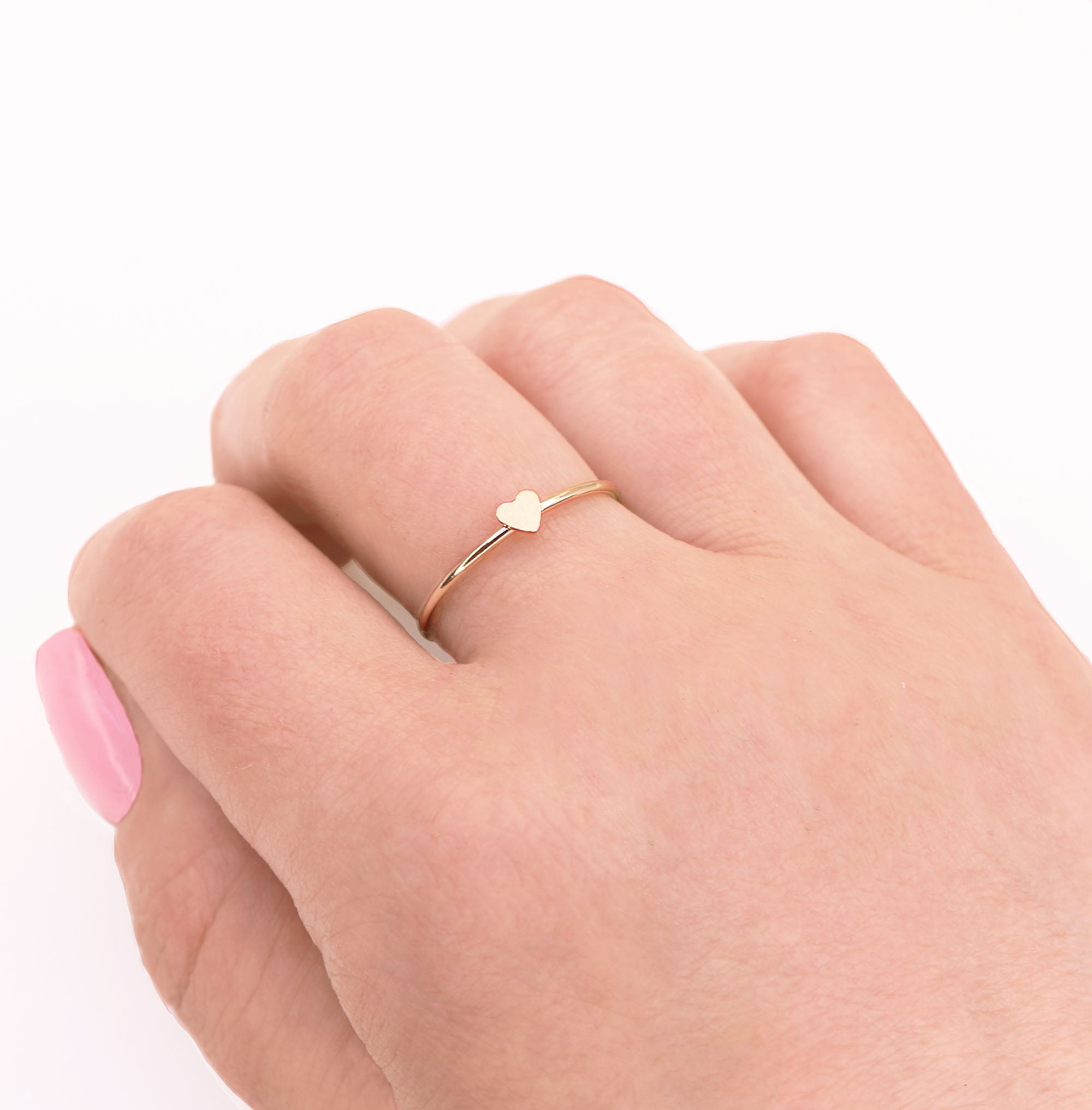Tiny Gold Heart Ring