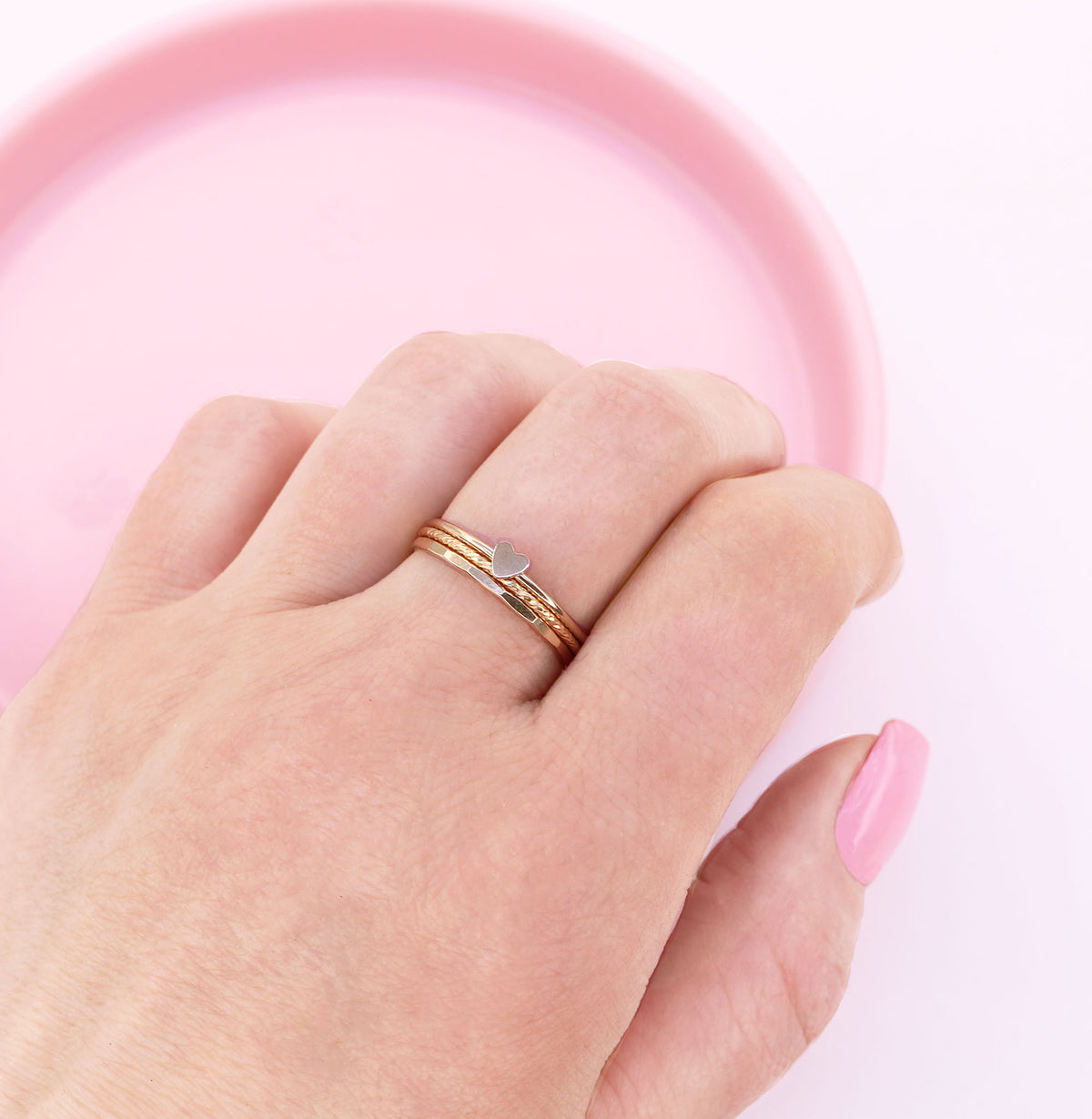 Tiny Gold Heart Ring