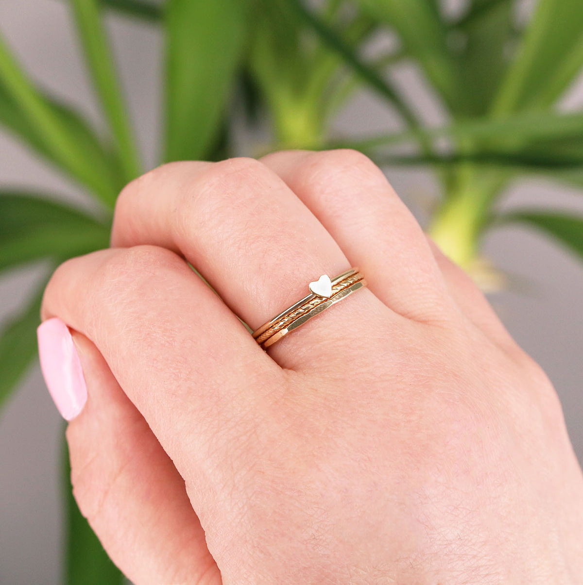 Tiny Gold Heart Ring