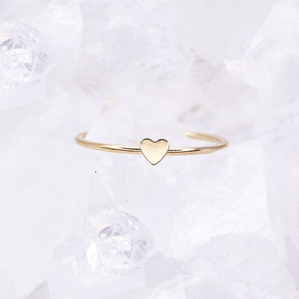 Tiny Gold Heart Ring