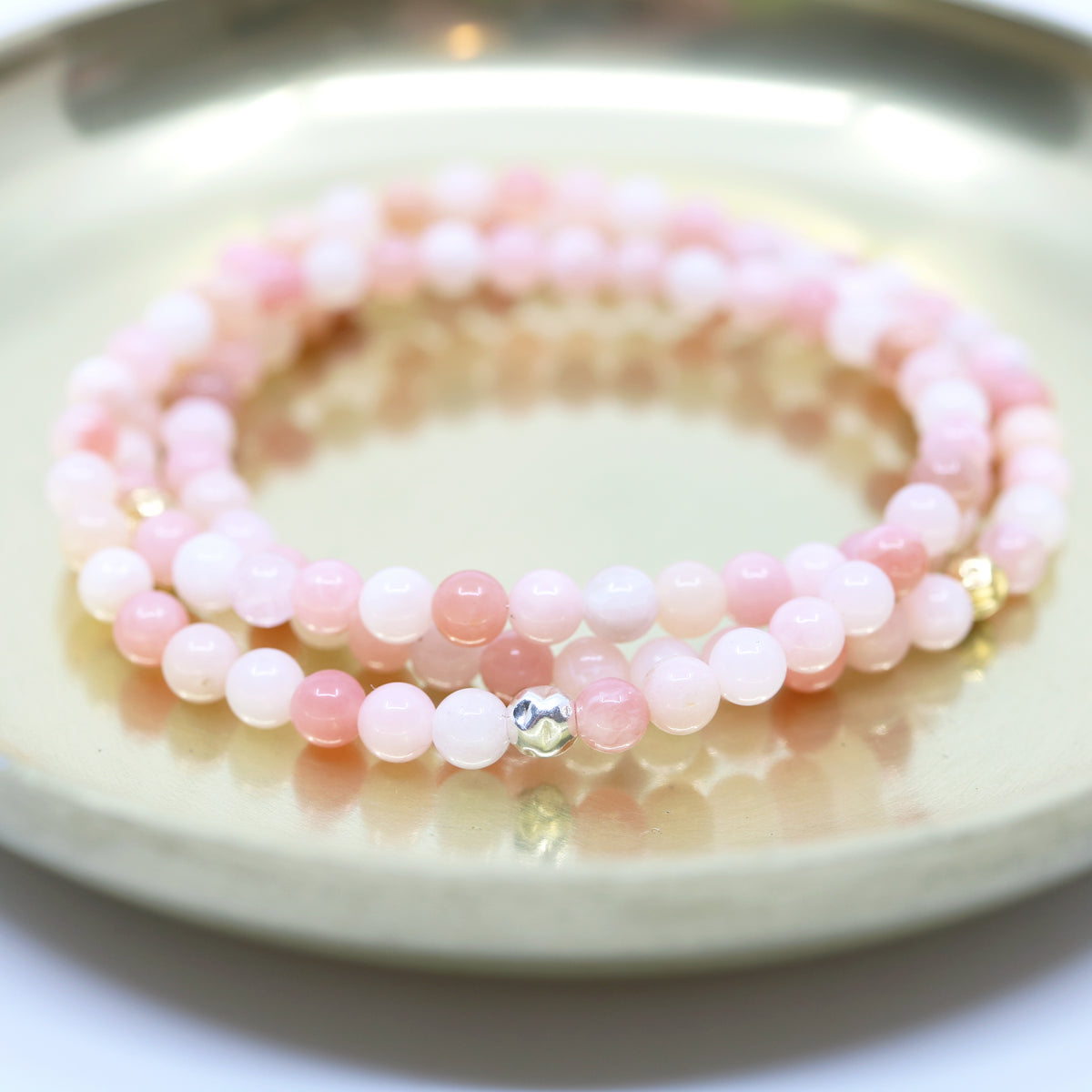 Dainty Rebalance Bracelet | Pink Opal