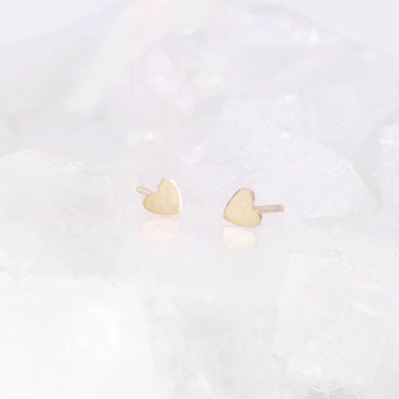 Tiny Golden Heart Earrings
