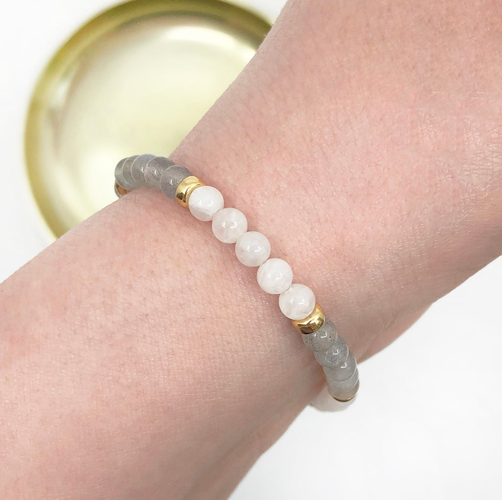 Pink on sale moonstone bracelet