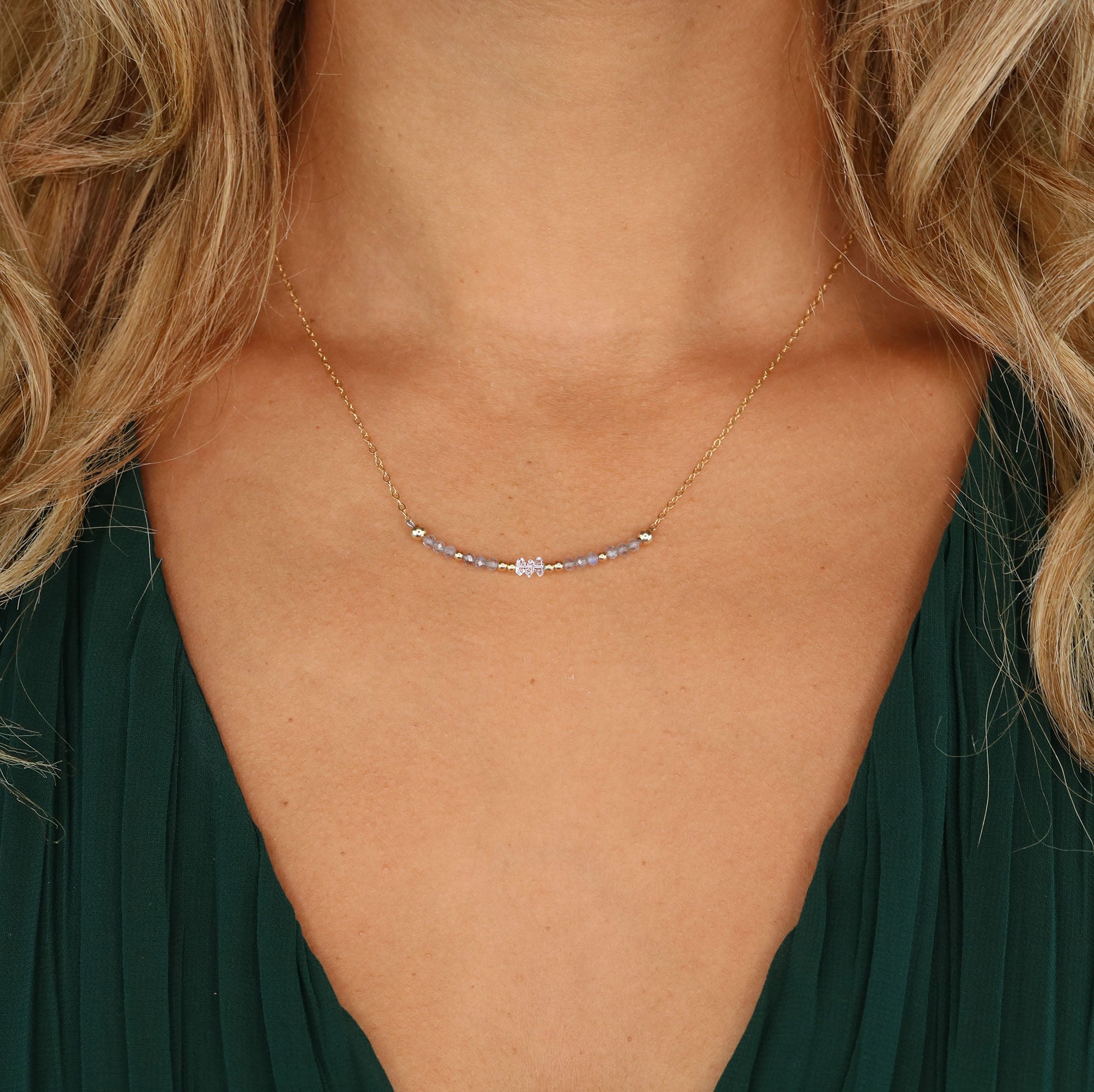 Visionary Necklace | Herkimer Diamond and Labradorite