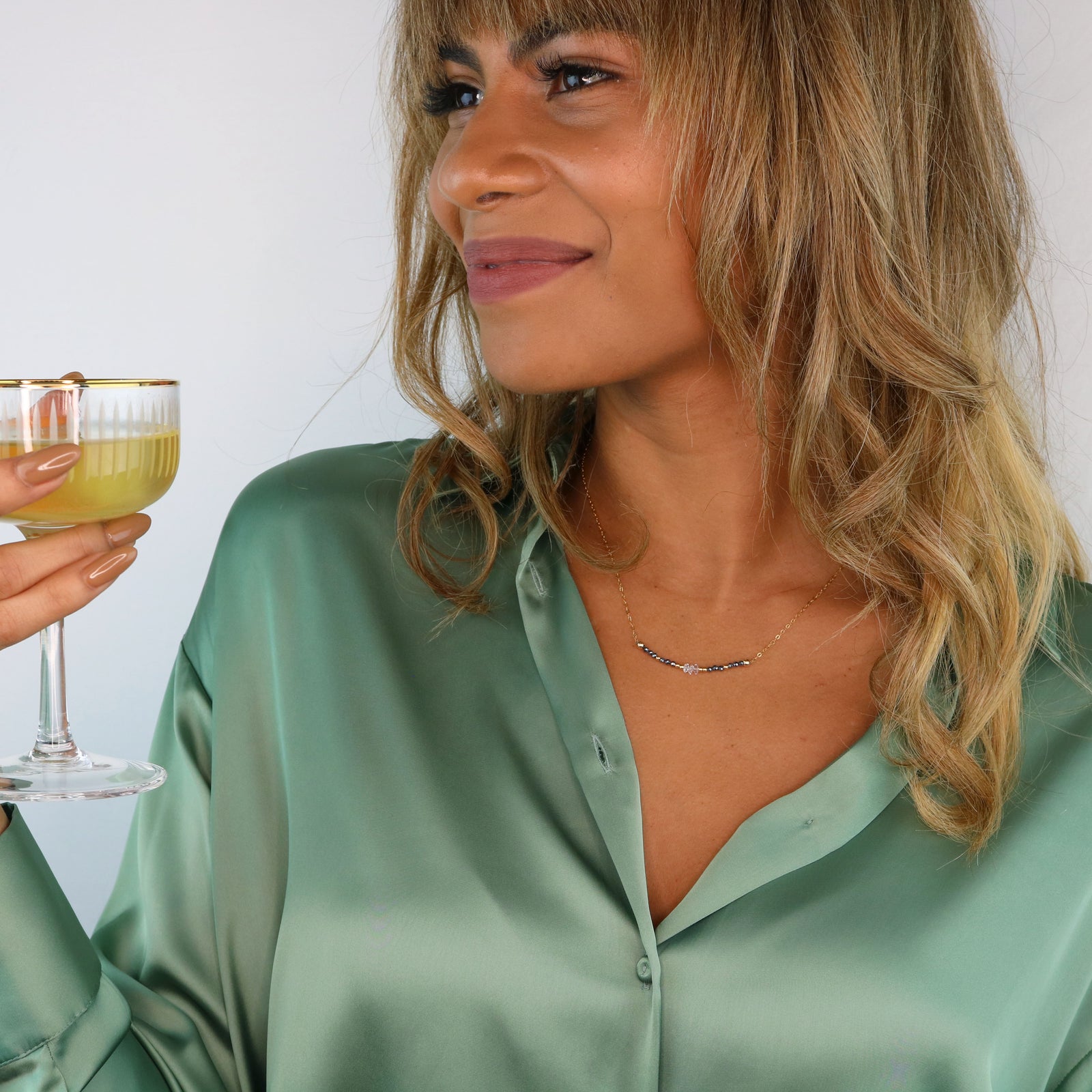 Visionary Necklace | Herkimer Diamond and Hematite