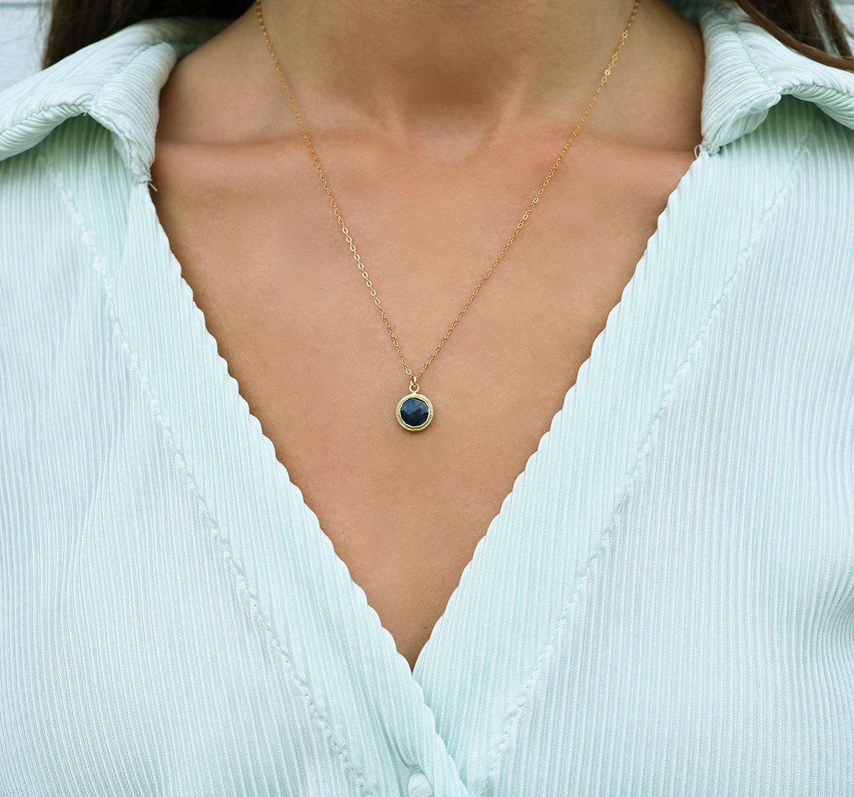 Sapphire Solstice Necklace | Blue Sapphire and Gold