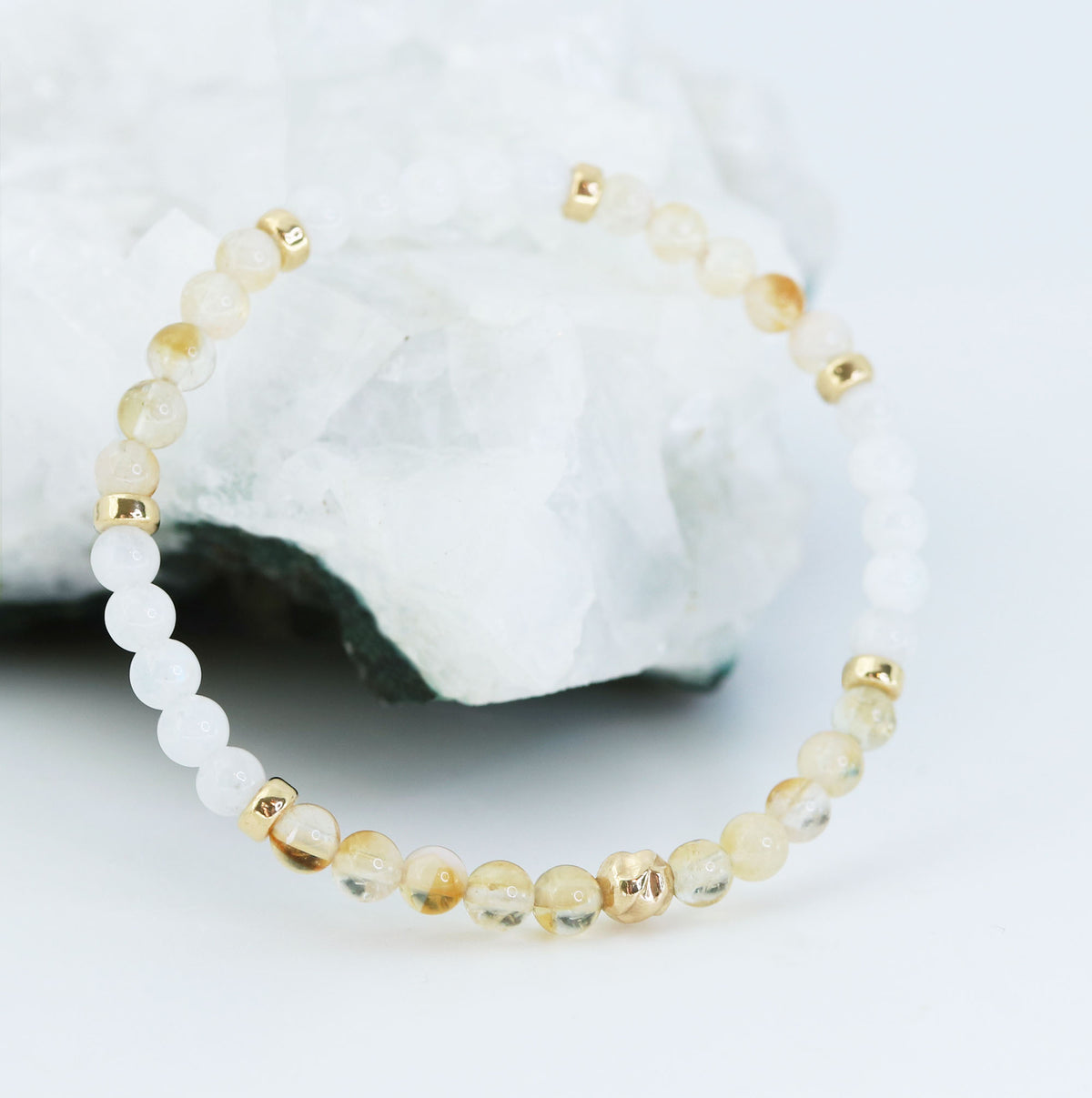 Dainty Abundance Luxe Bracelet | Citrine &amp; Moonstone