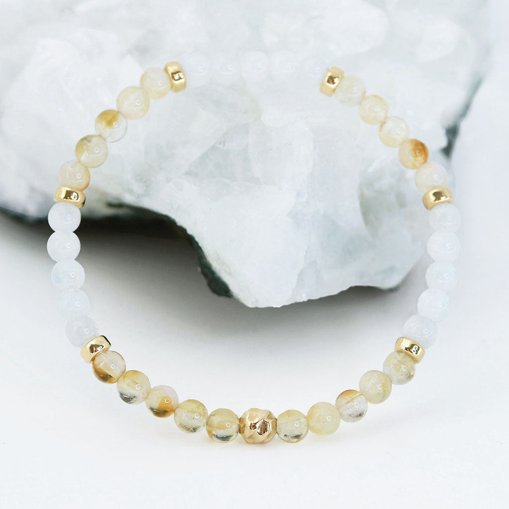 Dainty Abundance Luxe Bracelet | Citrine &amp; Moonstone