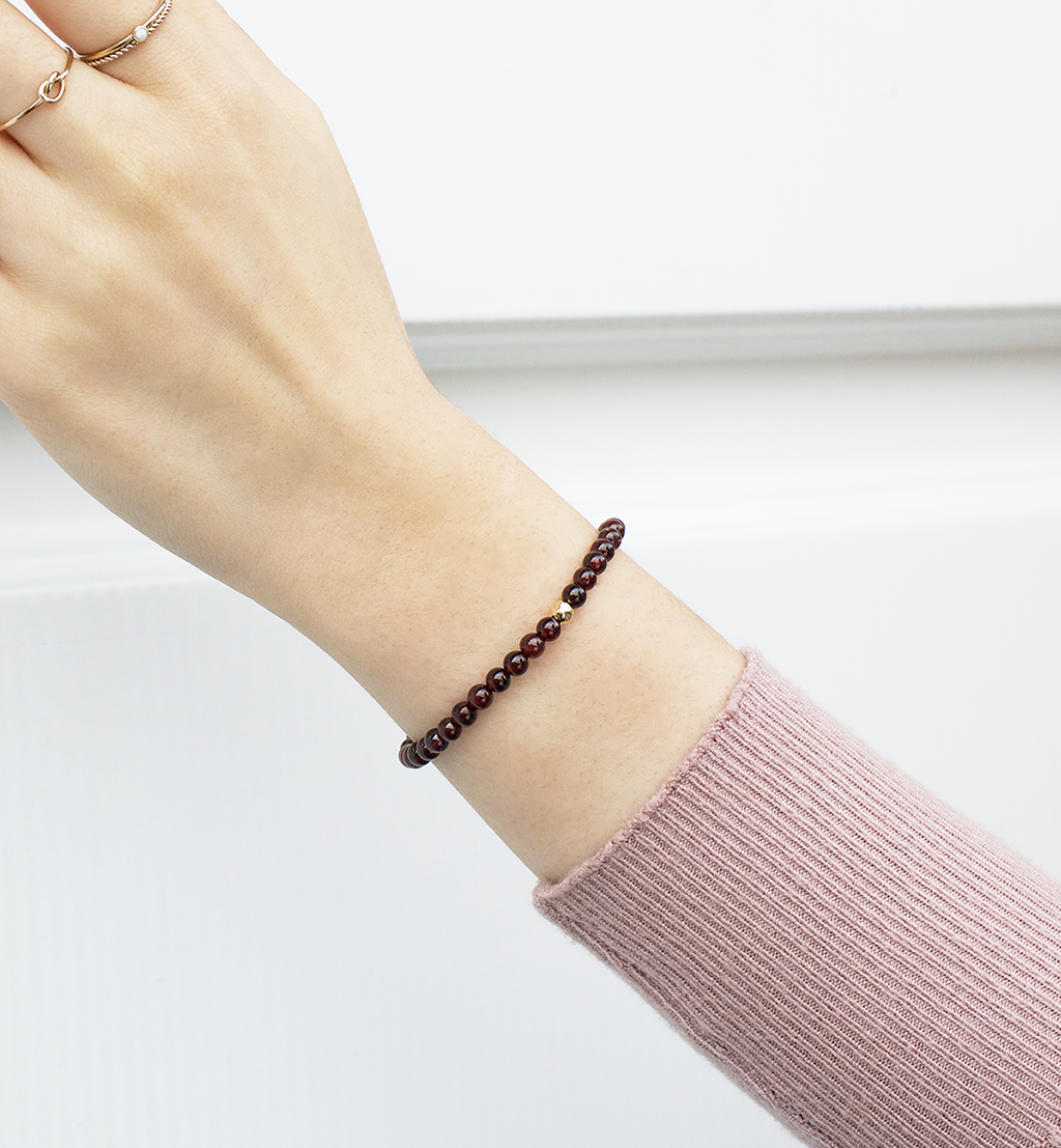 Dainty Strength Bracelet Garnet Lisa Maxwell