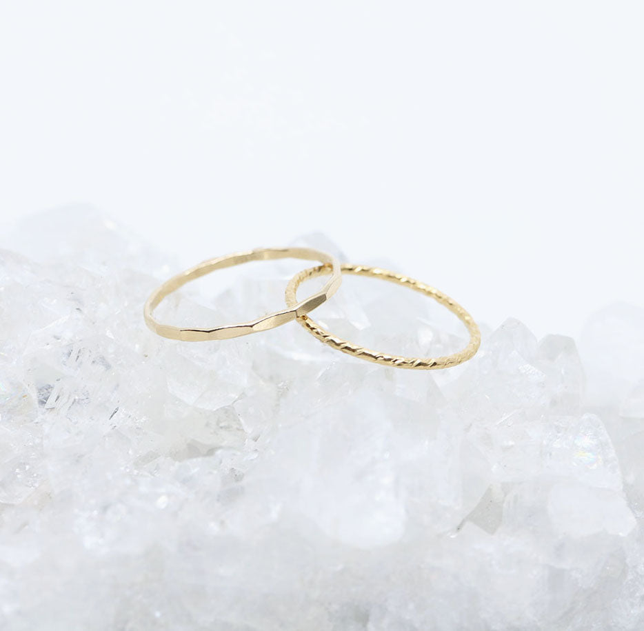 Dainty Gold Sparkle Twist Ring