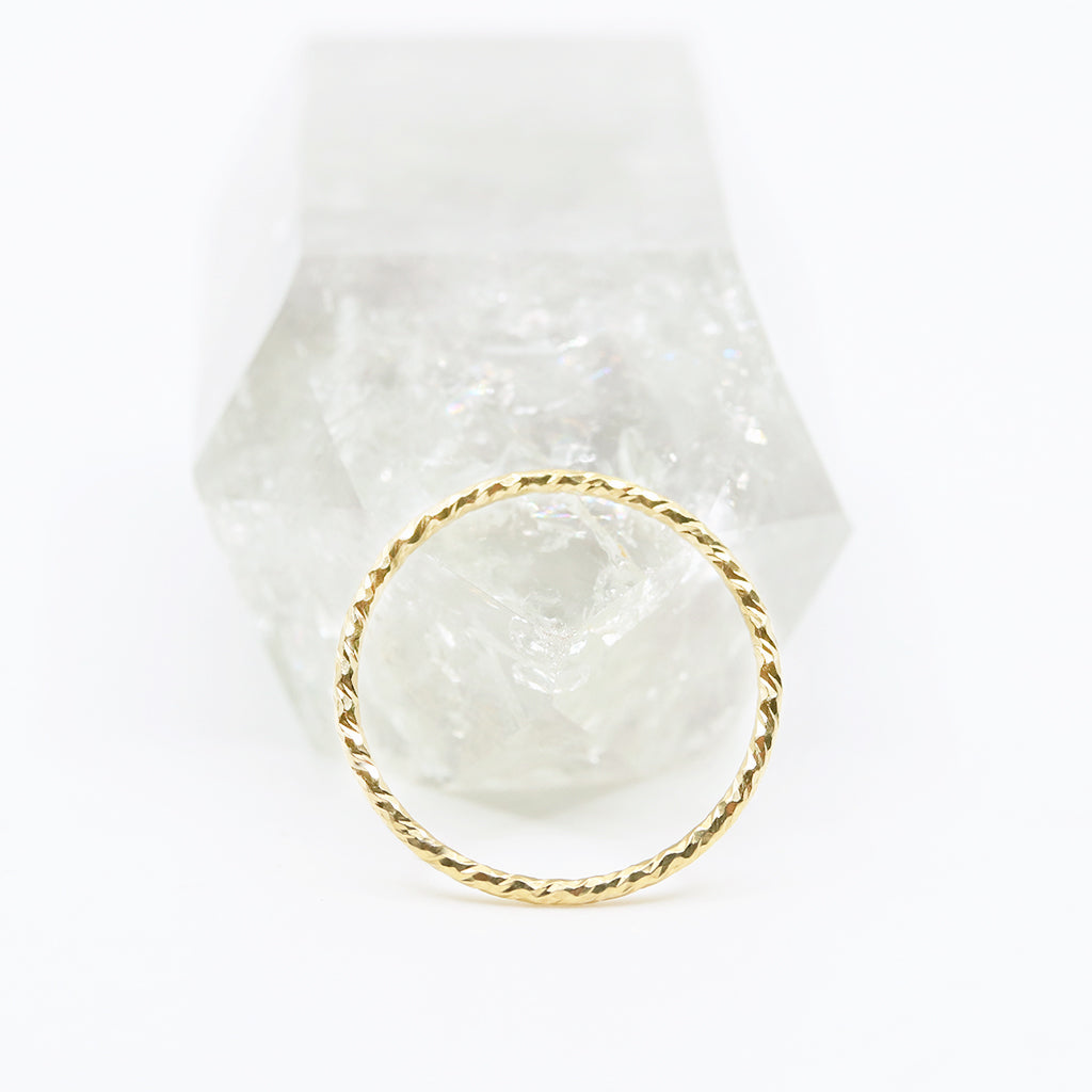 Dainty Gold Sparkle Twist Ring