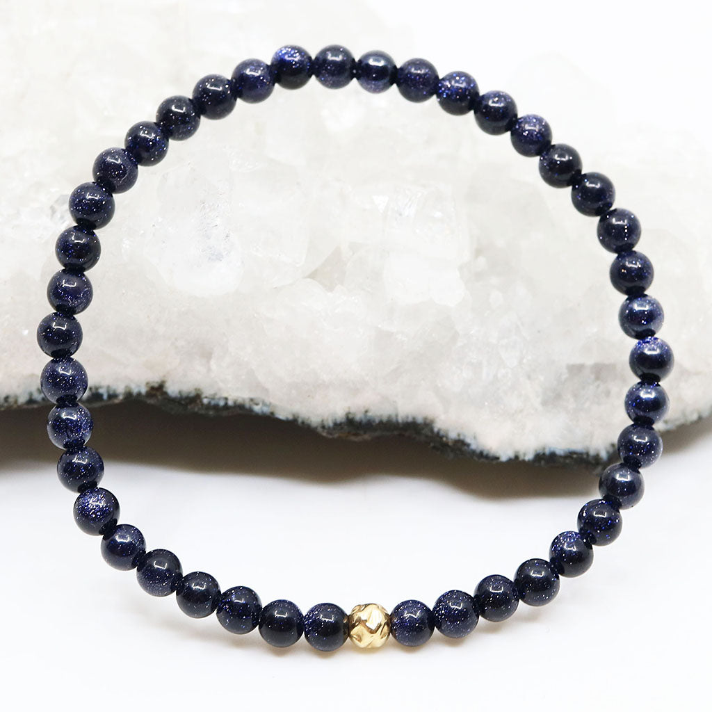 Dainty Confidence Bracelet | Blue Goldstone