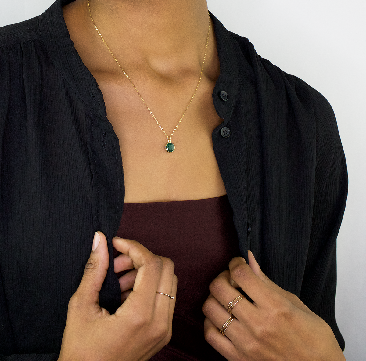 Necklace with sales emerald pendant