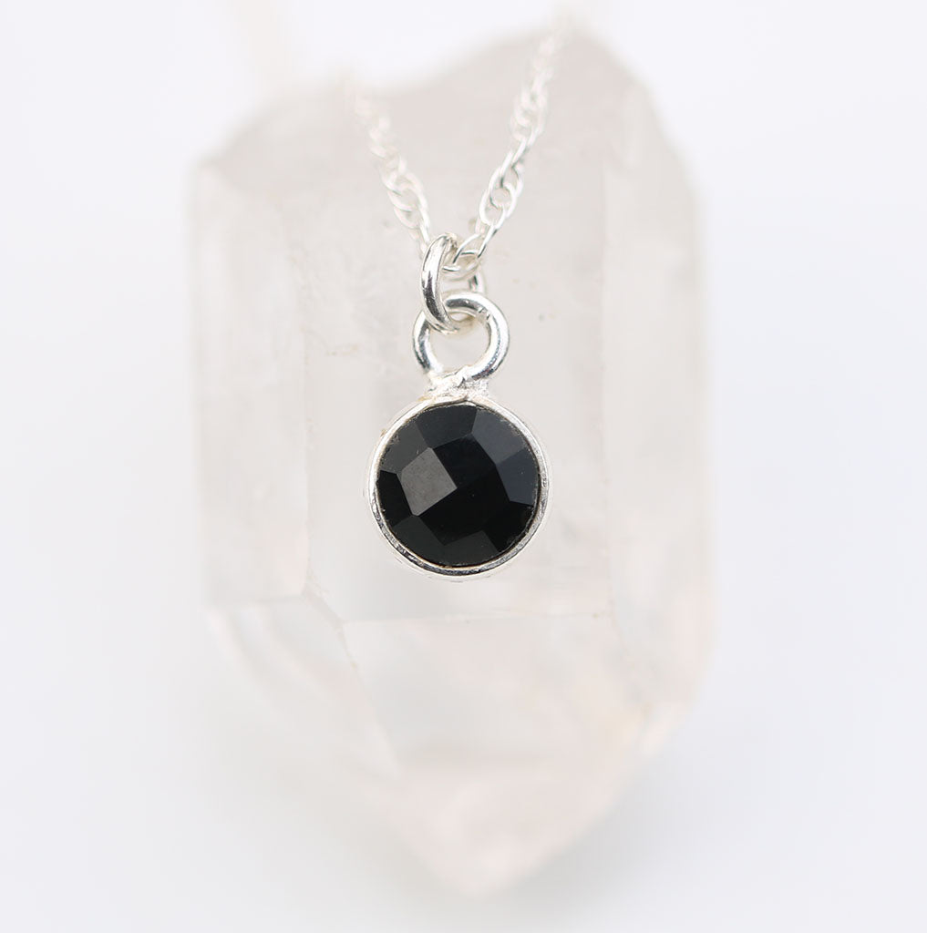 Charmed and Protected Mini Necklace | Onyx and Silver