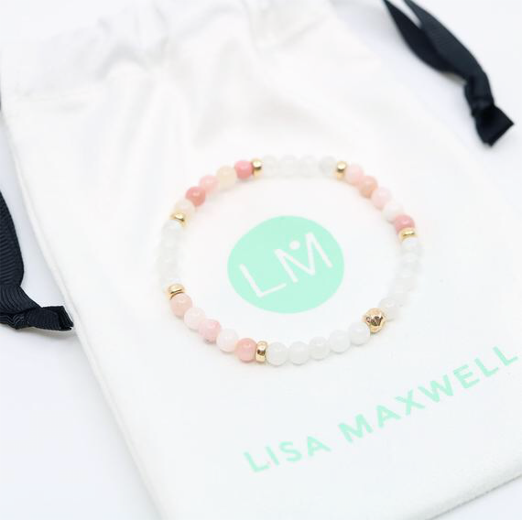 Dainty Positivity Luxe Bracelet | Pink Opal &amp; Moonstone