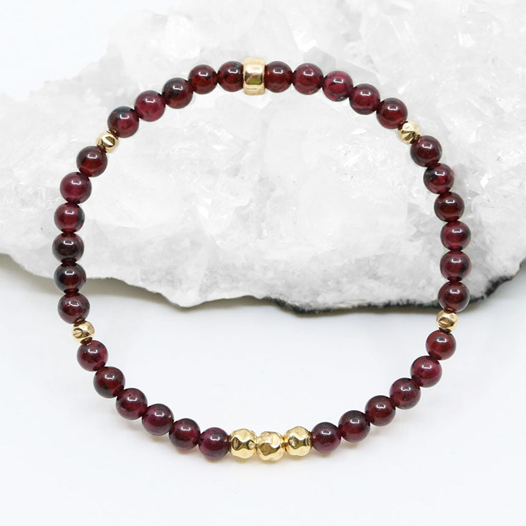 Dainty Strength Luxe Bracelet | Garnet