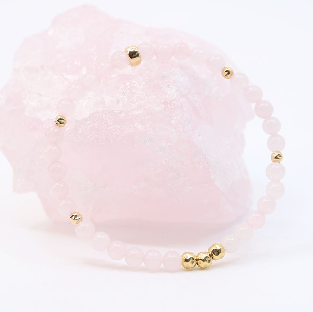 Dainty Self Love Luxe Bracelet | Rose Quartz