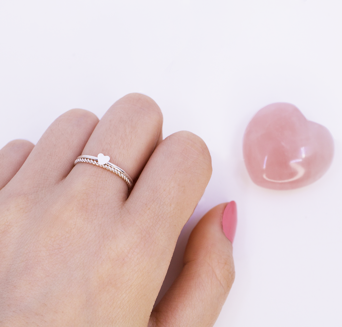 Rose gold and silver twisted engagement ring top