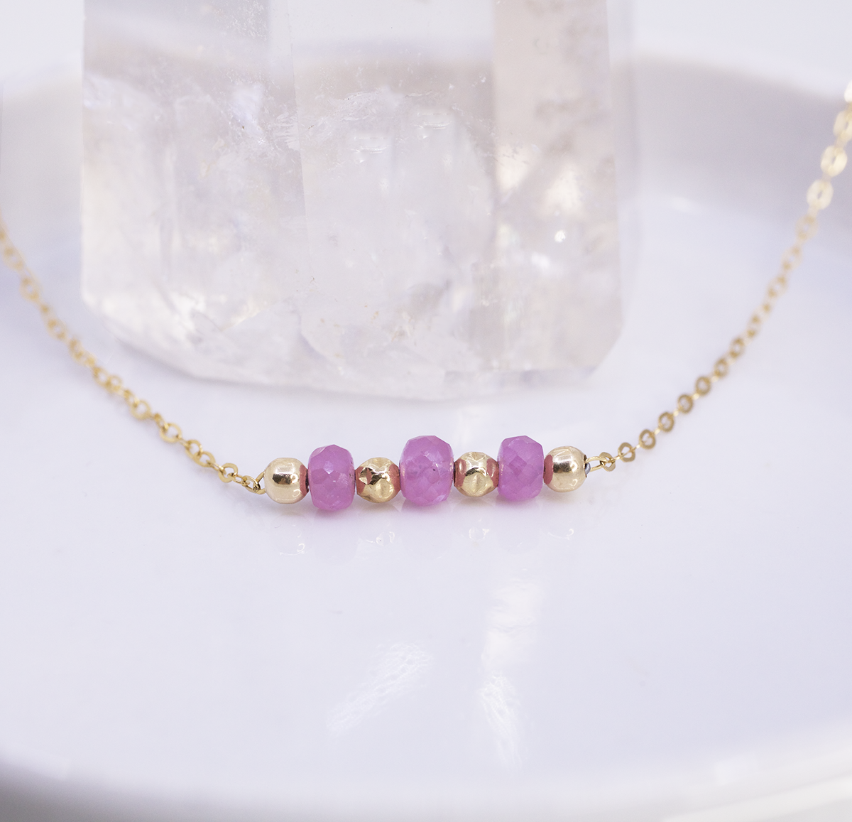 Pink Sapphire Trio | Pink Sapphire and Gold