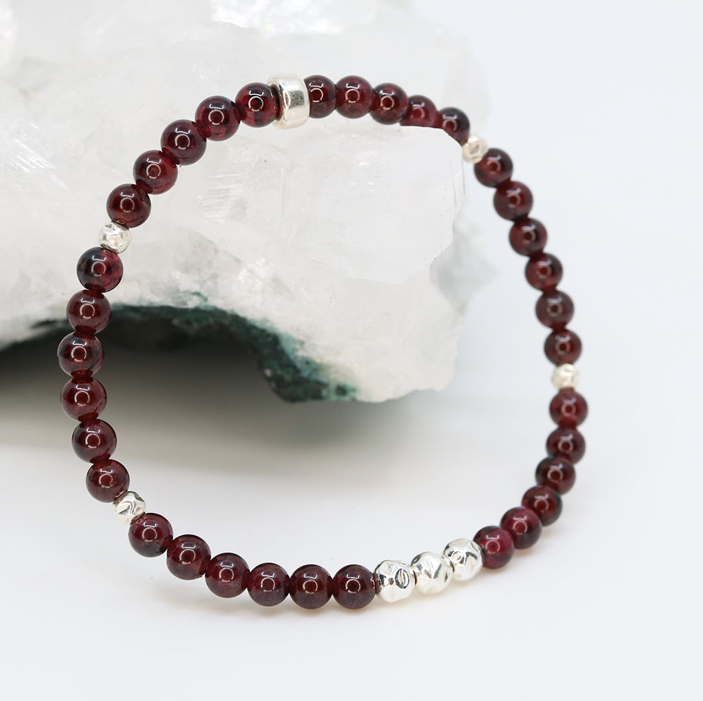 Dainty Strength Luxe Bracelet | Garnet