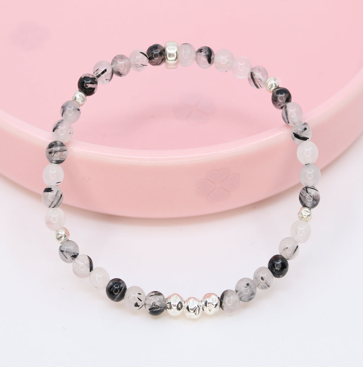 Dainty Integration Luxe Bracelet | Black Rutilated Quartz
