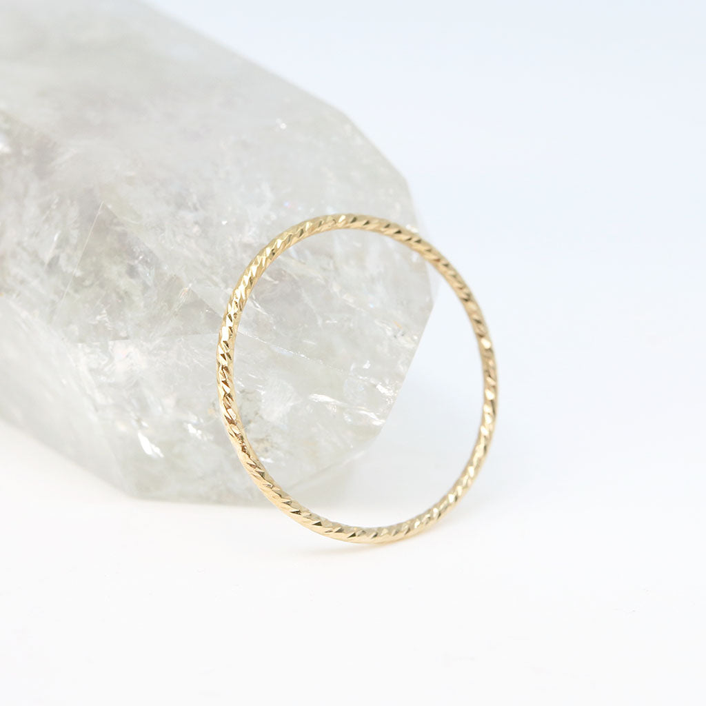 Dainty Gold Sparkle Twist Ring