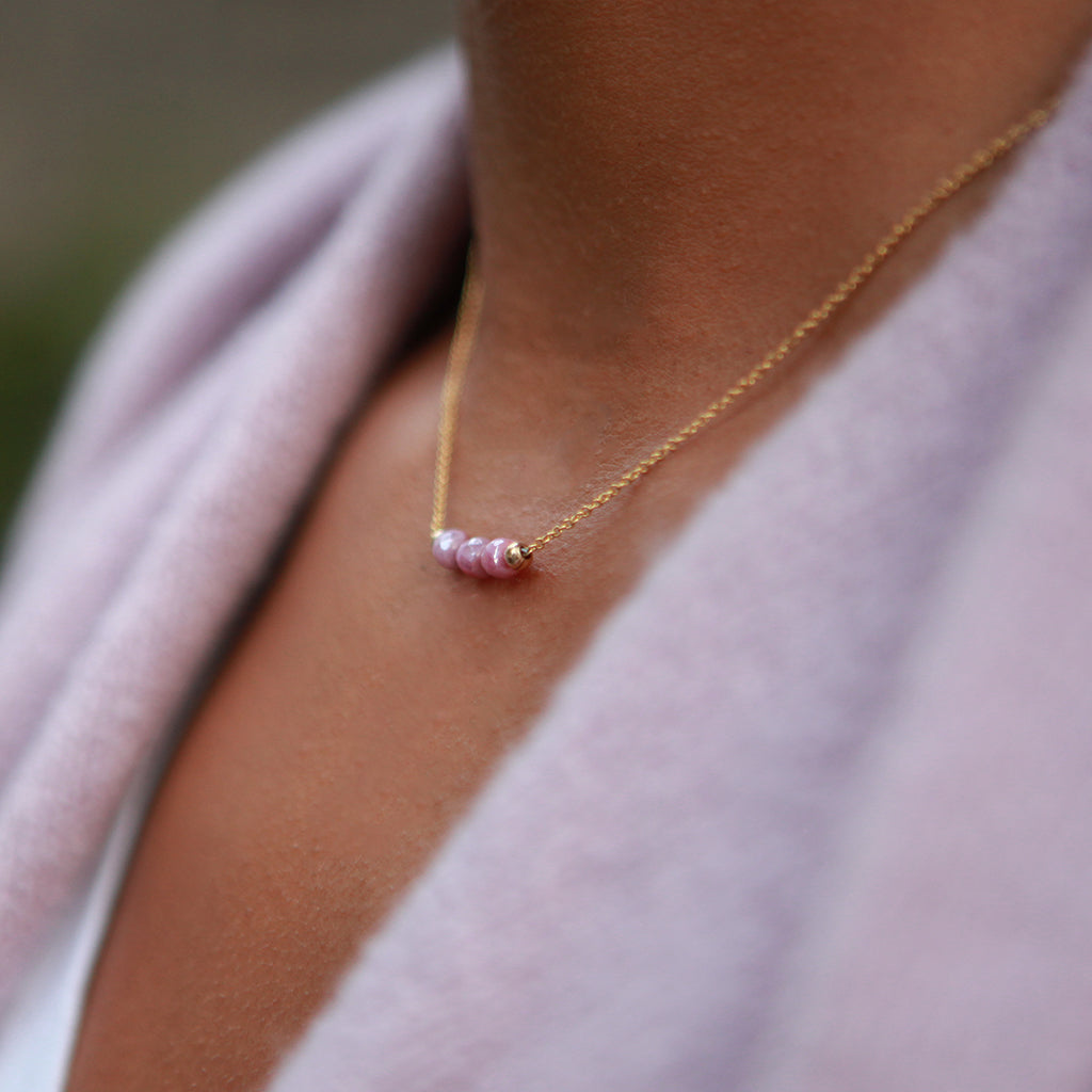 Pink Sapphire Trio | Pink Sapphire and Gold