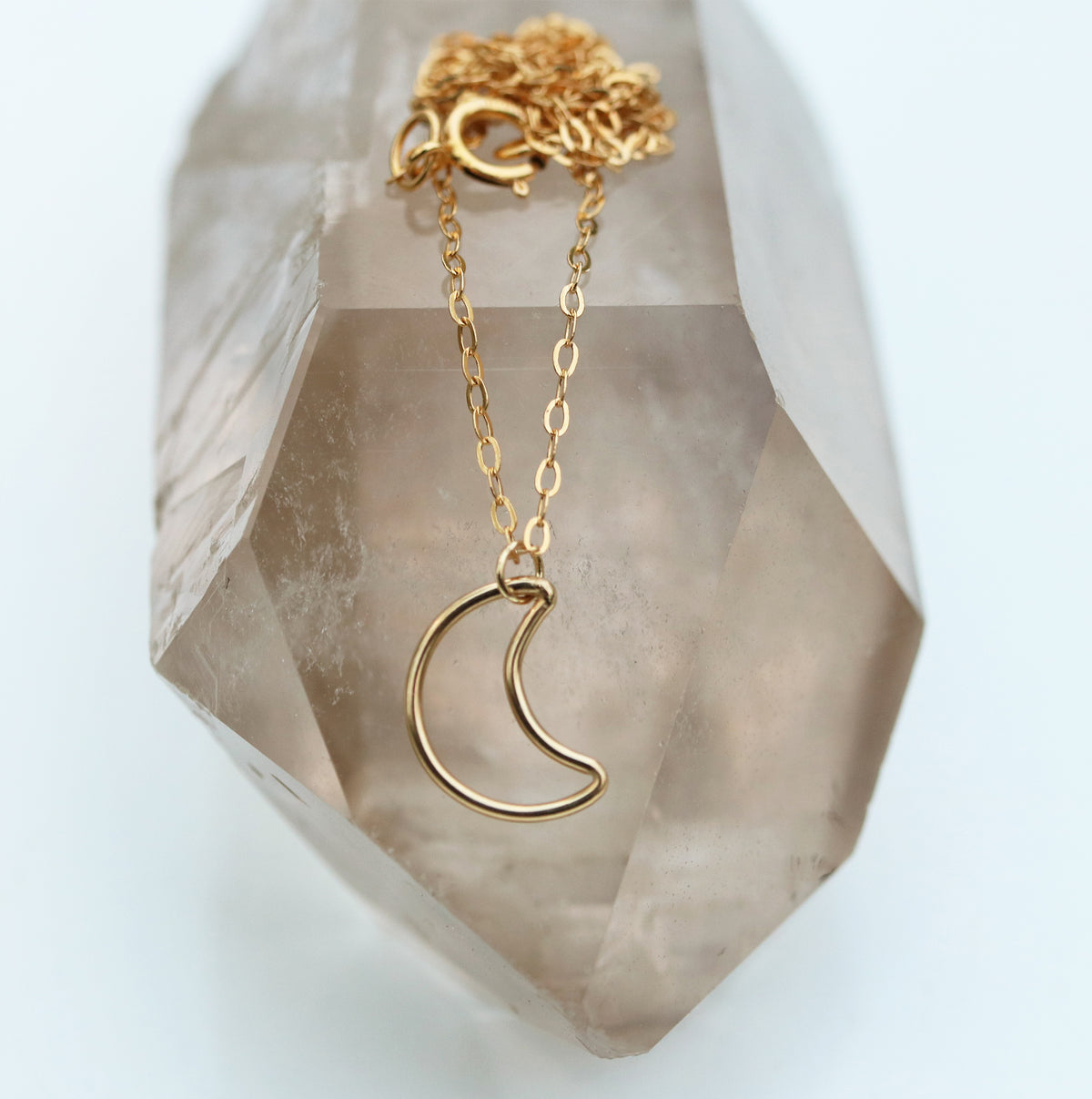 Crescent Moon Necklace | Gold