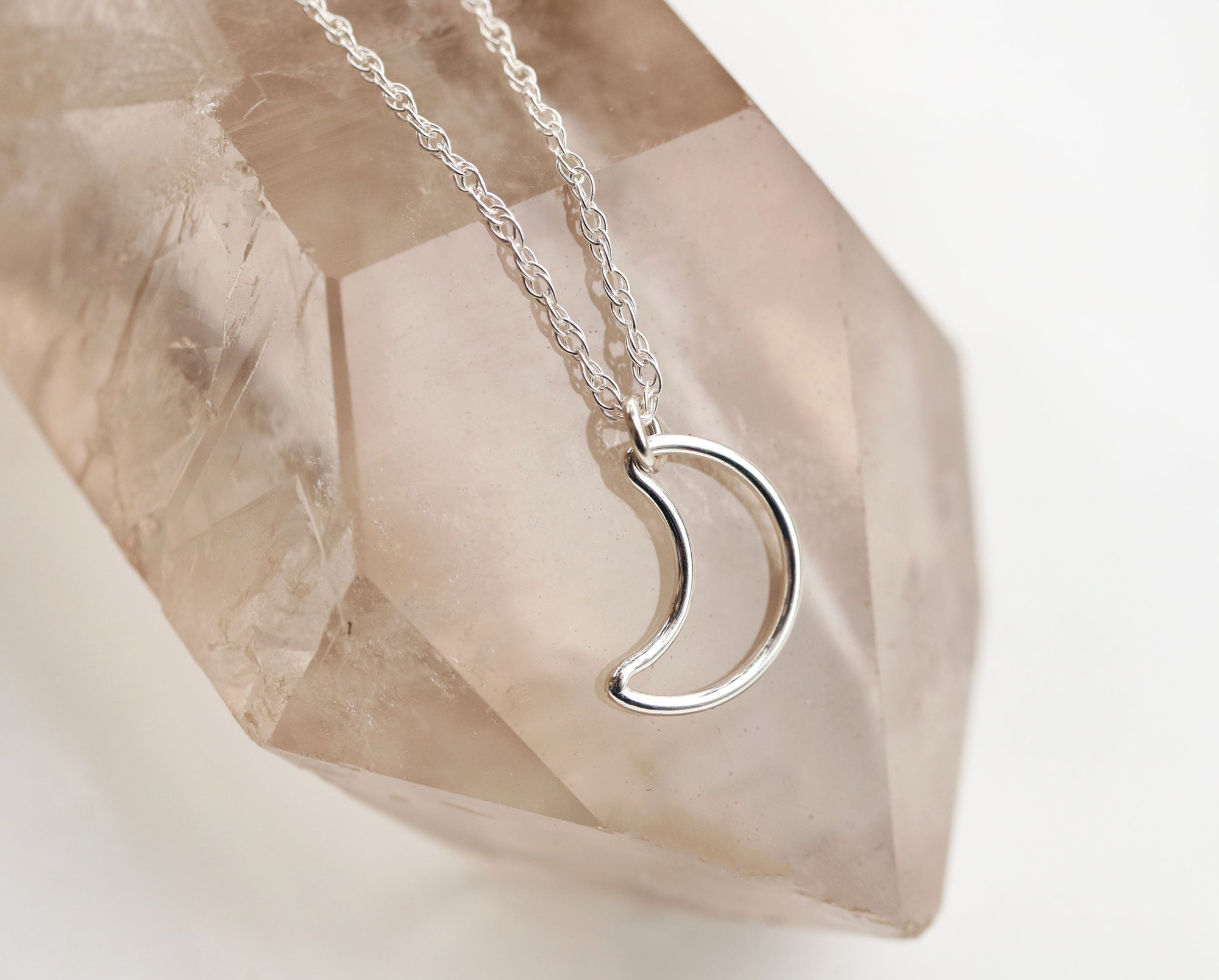 Crescent Moon Necklace | Silver