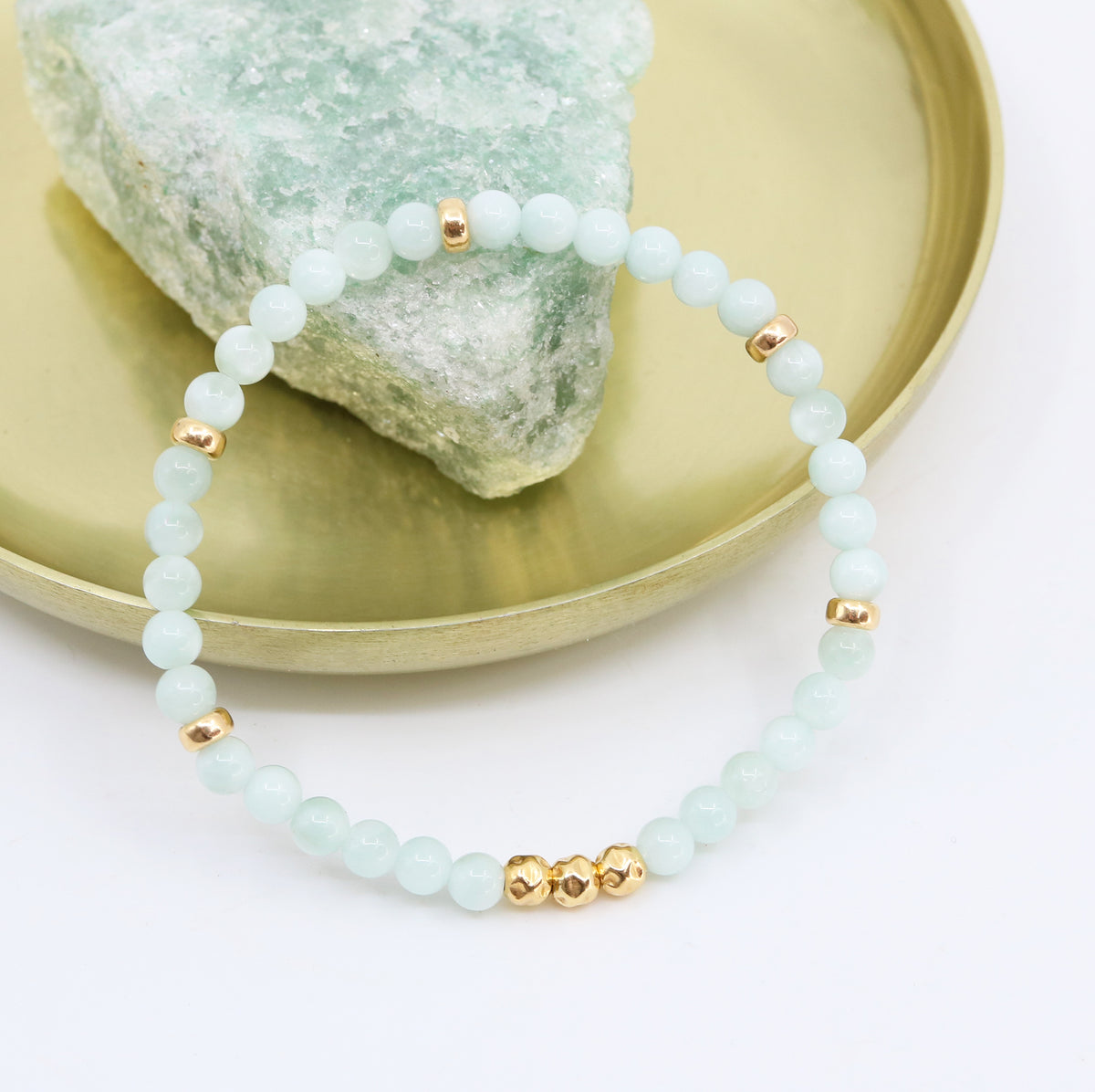 Dainty Hope Luxe Bracelet | Green Moonstone